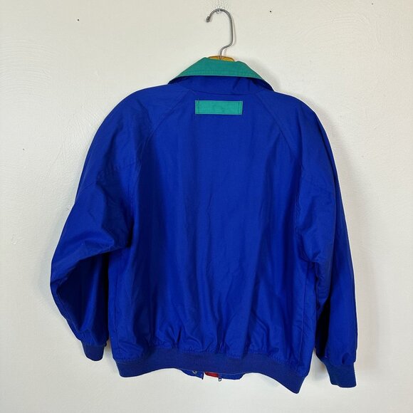 Vintage Nylon Windbreaker Jacket Blue & Green 90s Style XL Korea Unisex Zip Up - Picture 11 of 11
